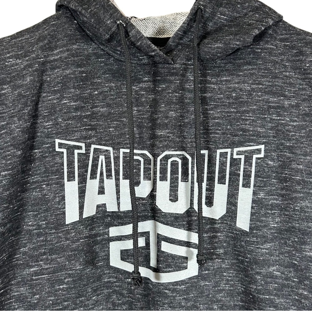Tapout Womens XS Charcoal Gray Marl Short Sleeve Graphic Hoodie RN 117927